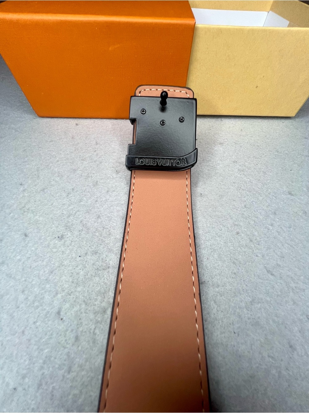 Louis Vuitton Monogram brown Belt with Matte Black LV Buckle (Size 115/46) - Picture 3 of 5